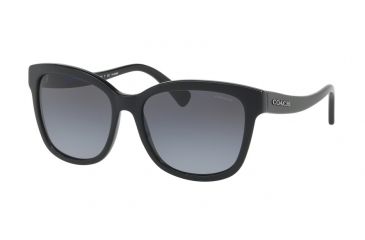Image of Coach L1656 HC8219 Sunglasses 5002T3-56 - Black Frame, Grey Gradient Polarized Lenses
