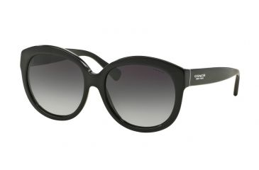 Image of Coach L561 HC8159F Sunglasses 500211-55 - Black Frame, Light Grey Gradient Lenses