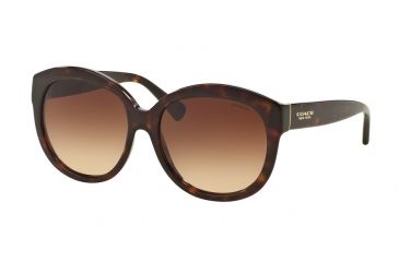 Image of Coach L561 HC8159F Sunglasses 512013-55 - Dark Tortoise Frame, Brown Gradient Lenses