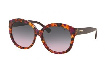 Image of Coach L561 HC8159F Sunglasses 533990-55 - Purple Confetti/Purple Frame, Grey Purple Gradient Lenses