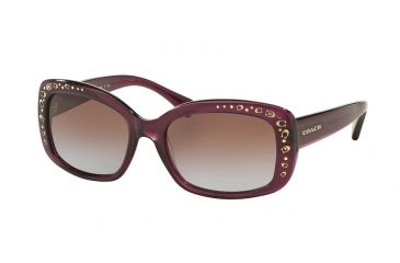 Image of Coach L563 HC8161F Single Vision Prescription Sunglasses HC8161F-504368-55 - Lens Diameter 55 mm, Frame Color Purple