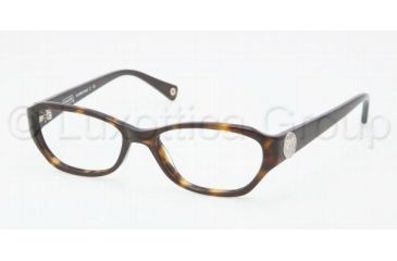 Image of Coach VIOLET HC6009 Single Vision Prescription Eyeglasses 5001-5016 - Dark Tortoise 