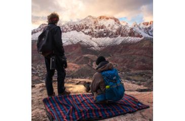 Image of Coalatree Desert Sunset KachulaBlanket, Red/ Blue, 50 x 72 flat RED-BLUE-KAC-BLANKET-v2