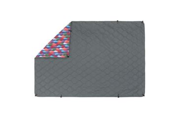 Image of Coalatree Grandview Puffy Kachula  Blanket, Red/Orange/Blue/Green, 50 x 72 flat Grandview-Puffy-kachula