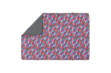 Image of Coalatree Grandview Puffy Kachula  Blanket, Red/Orange/Blue/Green, 50 x 72 flat Grandview-Puffy-kachula