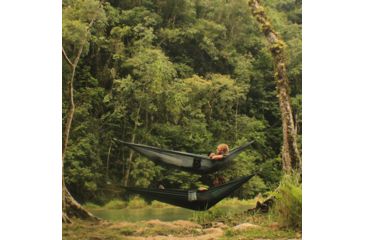 Image of Coalatree Loafer Single Hammock, Green/Gray GRN-LOAF-HAM