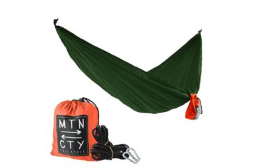 Image of Coalatree Loafer Single Hammock, Olive/Orange Loaf-Ham-Olive