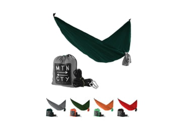 Image of Coalatree Loafer Single Hammock, Green/Gray, Grey/Green, Olive/Orange, Orange/Lime, Red/Black