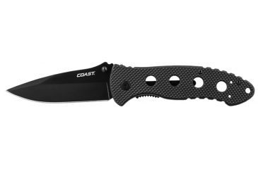 Image of Coast DX340 Tactical Folding Knife, 3.5in Blade, Black,Clam C19CP