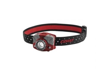 Image of Coast FL75R Rechargeable Pure Beam Focusing Headlamp, 530 Lumens, Li-Ion Pack/3 x AAA, Gift Box, Red, 20618