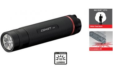 Image of Coast G45 Flashlight, Black, 3 AAA Batteries, 135 Lumens CT-19356