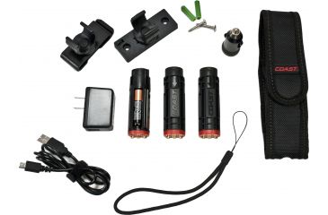 Image of Coast HP7R Rechargeable Long Distance Focusing Flashlight, 300 Lumens, Li-Ion Pack/4 x AAA, Black 19221