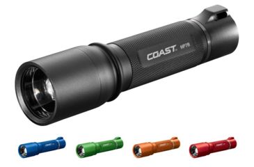 Image of Coast HP7R Rechargeable Long Distance Focusing Flashlight, Black, Blue, Green, Orange, Red