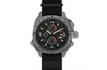 Image of Cobra 44mm Grey Titanium Case, Black Dial, Nylon Black Band