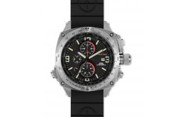 Image of Cobra 44mm Silver Titanium Case, Black Dial, Black Rubber II