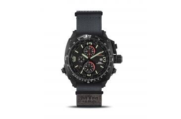 Image of Cobra 47.5mm Black Titanium Case, Black Dial, Grey Nylon Band