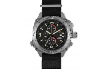 Image of Cobra 47.5mm Silver Titanium Case, Black Dial, Black Nylon Strap Band