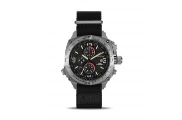 Image of Cobra 47.5mm Silver Titanium Case, Black Dial, Black Nylon Strap Band