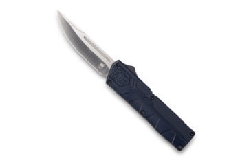 Image of CobraTec Knives Lightweight OTF Automatic Folding Knives, 3.25in, D2 Steel, Drop Non-Serrated, Nypd Blue Handle, NYCTLWDNS