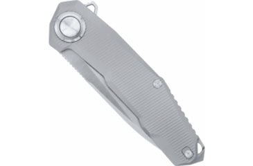 Image of CobraTec Barracuda Titanium Button Lock Assisted Opening Folding Knife, M390, Silver, 1410097