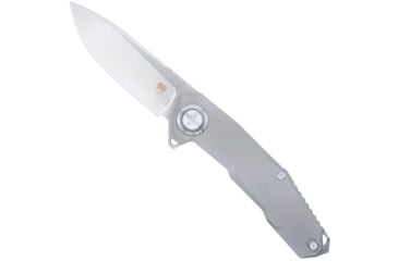 Image of CobraTec Barracuda Titanium Button Lock Assisted Opening Folding Knife, M390, Silver, 1410097