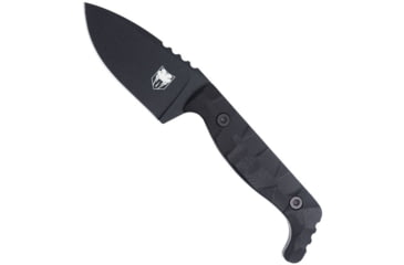 Image of CobraTec Knives Kingpin S Fixed Blade Knife, 3.25 in, D2 Steel, Drop Point, G-10, Black Handle, CTKPSBLK