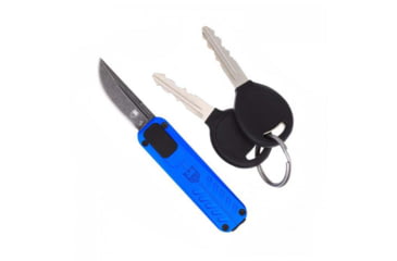 Image of CobraTec Knives California 928SB OTF Knife, 1.75in, D2 Steel, Drop Point Plain Blade, 6061-T6 Aluminum, Blue Anodized Handle, CALI928SBBLUDNS