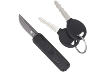 Image of CobraTec Knives California 928SB OTF Knife, 1.75in, D2 Steel Blade, Drop Point Plain Blade, Black Anodized Aluminum Handle, CALI928SBBLKDNS