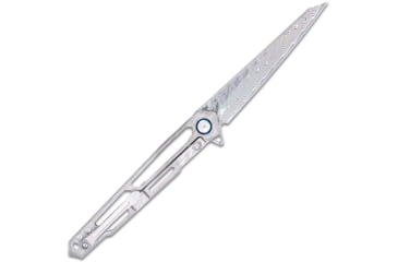 Image of CobraTec Knives Ghost Frame Lock Damascus Wharncliffe Folding Knife, 3.875 in Blade, Damascus, CTGSTDAMWNS