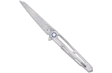 Image of CobraTec Knives Ghost Frame Lock Damascus Wharncliffe Folding Knife, 3.875 in Blade, Damascus, CTGSTDAMWNS