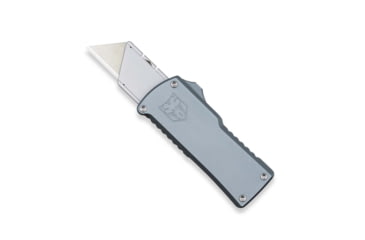 Image of CobraTec Knives OTF Utility Knife, 1.75in, Carbon Steel Blade, Gray Aluminum Handle, CTOTFUTGRY