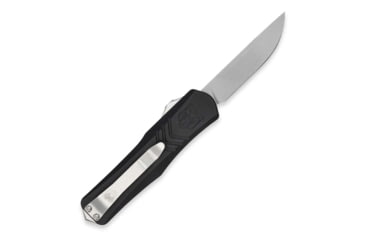 Image of CobraTec Knives Small FS-X Gen II OTF Knife, 2.75in, Stonewashed D2 Steel Blade, Drop Non-Serrated Blade, Black Handle, SBLKFS-XGEN2DNS