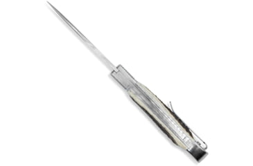 Image of CobraTec Knives Trapper Hidden Release Automatic Folding Knife, 3.12 in, Satin D2 Steel, Drop Point Plain Blade, Stag, Stag Handle, CTTHRSTG