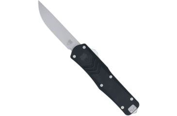 Image of CobraTec Knives Medium FS-X Gen III OTF Knife, 3in, D2 Steel Stonewash Drop Point Plain Blade, Black Aluminum Handle, MBLKFSXGEN3DNS