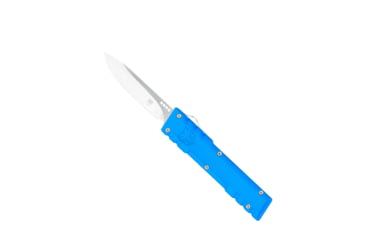 Image of CobraTec Knives Gentlemen's Gen II OTF Knife, 2.8in, Drop Non-Serrated, Blue Handle, GENT2BLUCM154DNS
