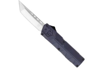 Image of CobraTec Knives Lightweight OTF Automatic Folding Knives, 3.25in, D2 Steel, Tanto Non-Serrated, Nypd Blue Handle, NYCTLWTNS