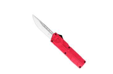 Image of CobraTec Knives Lightweight OTF Automatic Folding Knives, 3.25in, D2 Steel, Drop Non-Serrated, Red Handle, RDCTLWDNS