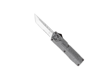 Image of CobraTec Knives Lightweight OTF Automatic Folding Knives, 3.25in, D2 Steel, Tanto Serrated, Carbon Fiber Handle, CFCTLWTS