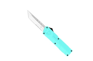 Image of CobraTec Knives Lightweight OTF Automatic Folding Knives, 3.25in, D2 Steel, Tanto Serrated, Tiffany Blue Handle, TBCTLWTS