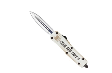Image of CobraTec Knives FS-3 Medium OTF Automatic Folding Knives, 3in, D2 Steel, Dagger Non-Serrated Blade, Cerakote/Come And Take It Handle, MCATIFS-3DAGNS