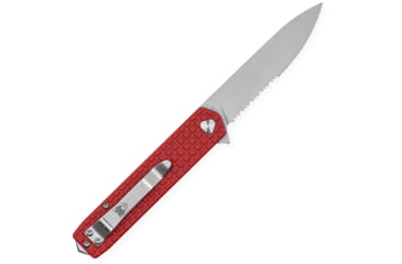 Image of CobraTec Knives Medium Cayden Folding Knives, 3.25in, D2, Stonewashed Serrated Drop Point, Red G10 Handle, MCTCAYDENRDDS
