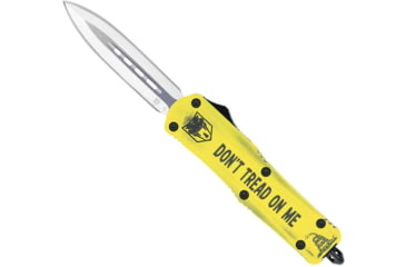 Image of CobraTec Knives FS-3 Medium OTF Automatic Folding Knives, 3in, D2 Steel, Dagger Non-Serrated Blade, Cerakote/Don'T Tread On Me Handle, MDTOMFS-3DAGNS