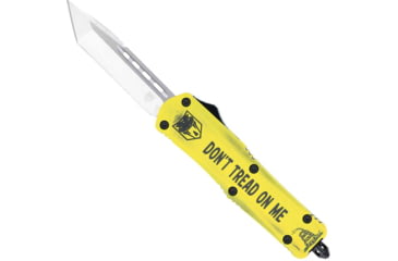 Image of CobraTec Knives FS-3 Medium OTF Automatic Folding Knives, 3in, D2 Steel, Tanto Non-Serrated Blade, Cerakote/Don'T Tread On Me Handle, MDTOMFS-3TNS