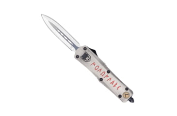 Image of CobraTec Knives FS-3 Medium OTF Automatic Folding Knives, 3in, D2 Steel, Dagger Non-Serrated Blade, Cerakote/Molon Labe Handle, MMLFS-3DAGNS