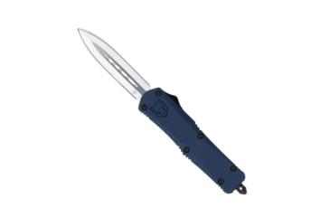 Image of CobraTec Knives FS-3 Medium OTF Automatic Folding Knives, 3in, D2 Steel, Dagger Non-Serrated Blade, Nypd Blue Handle, MNYFS-3DAGNS