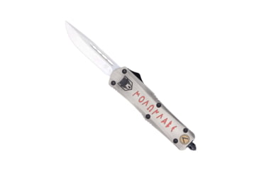 Image of CobraTec Knives FS-3 Medium OTF Automatic Folding Knives, 3in, D2 Steel, Drop Non-Serrated Blade, Cerakote/Molon Labe Handle, MMLFS-3DNS