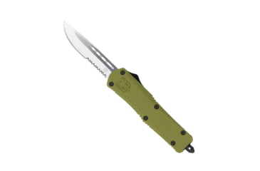 Image of CobraTec Knives FS-3 Medium OTF Automatic Folding Knives, 3in, D2 Steel, Drop Serrated Blade, Od Green Handle, MODFS-3DS