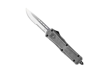Image of CobraTec Knives FS-3 Medium OTF Automatic Folding Knives, 3in, D2 Steel, Drop Serrated Blade, Stonewash Handle, MSWFS-3DS