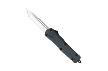 Image of CobraTec Knives FS-3 Medium OTF Automatic Folding Knives, 3in, D2 Steel, Tanto Non-Serrated Blade, Grey Handle, MGYFS-3TNS