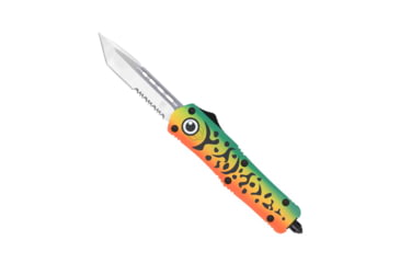 Image of CobraTec Knives FS-3 Medium OTF Automatic Folding Knives, 3in, D2 Steel, Tanto Serrated Blade, Cerakote/Lure Green Handle, MFLGNFS-3TS